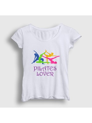 Presmono Kadın Beyaz Lover Hediye Pilates T-Shirt
