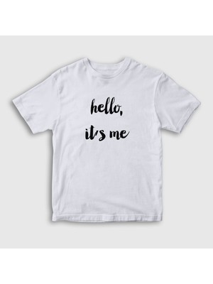 Presmono  Çocuk Beyaz Hello It's Me Müzik Adele T-Shirt