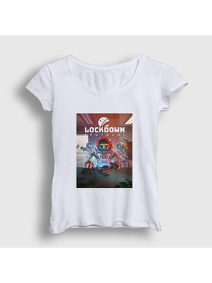 Presmono Kadın Beyaz Oyun Lockdown Protocol T-Shirt