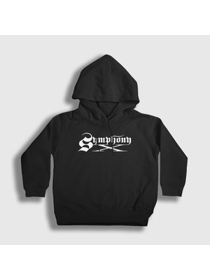 Presmono Unisex Çocuk Siyah Logo Metal Symphony x Kapüşonlu Sweatshirt