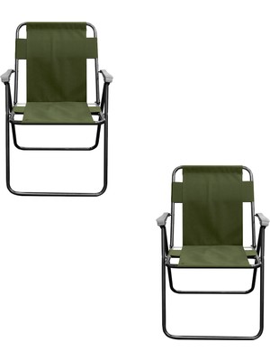 Mounty Katlanabilir Plastik Kollu Lüks Kamp Sandalyesi 2'li