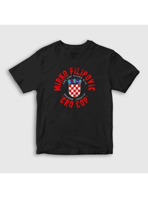 Presmono  Çocuk Siyah Kickbox Ufc Mma Mirko Cro Cop T-Shirt