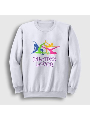Presmono Unisex Beyaz Lover Hediye Pilates Sweatshirt