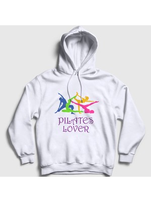 Presmono Unisex Beyaz Lover Hediye Pilates Kapüşonlu Sweatshirt