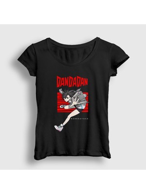 Presmono Kadın Siyah Momo Ayase Anime Dandadan T-Shirt