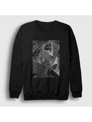 Presmono Unisex Siyah Motoko Ghost In The Shell Sweatshirt