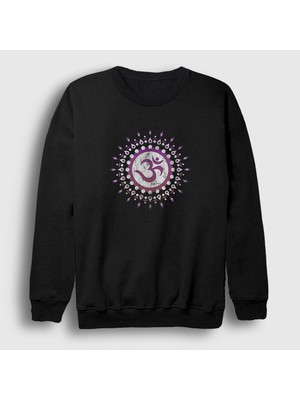 Presmono Unisex Siyah Om Sembol Meditasyon Hediye Yoga Sweatshirt