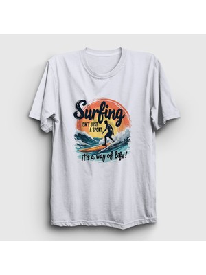 Presmono   Beyaz The Way Of Life Sörf Surf Surfing T-Shirt