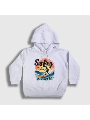 Z zepplin Presmono  Çocuk Beyaz The Way Of Life Sörf Surf Surfing Kapüşonlu Sweatshirt