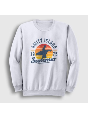 Presmono Unisex Beyaz Summer Sörf Surf Surfing Sweatshirt