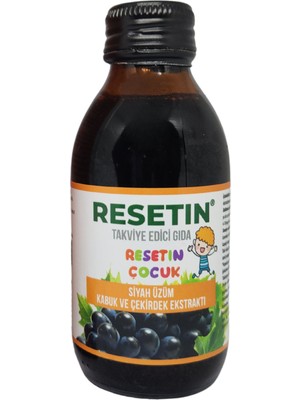 Resetin Çocuk 125 ml Siyah Üzüm Kabuk ve Çekirdek Ekstraktı Takviye Edici Gıda