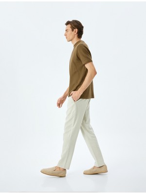 Koton Beli Bağcıklı Keten Viskon Karışımlı Chino Pantolon