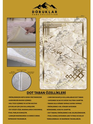 Doruklar Home Collection Kaymaz Taban Yıkanabilir Dijital Baskı Dekoratif Modern Desenli Dot Taban Halı Nova Serisi NV39