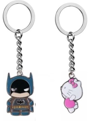 Herşey Nota Batman Hello Kitty Ikili 2 Adet Çift Anahtarlık Veya Çanta Süsü