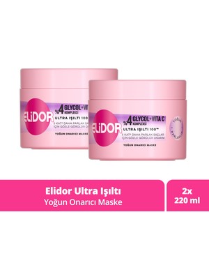 Elidor Yoğun Onarıcı Maske Ultra Işıltı 220 ml X2 Tüm Saçlar İçin Onarıcı Etkiyle Parlaklık Sağlar