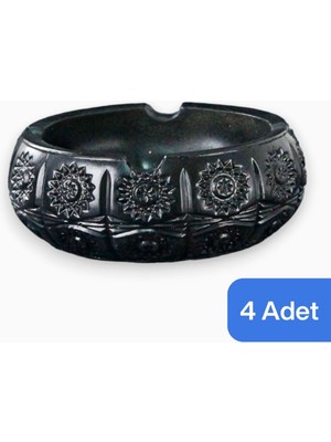 Küllük Siyah Kül Tablası Dekoratif Küllük 4 Adet Model 4