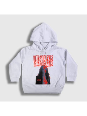 Z zepplin Presmono  Çocuk Beyaz Ultraviolence V2 Lana Del Rey Kapüşonlu Sweatshirt