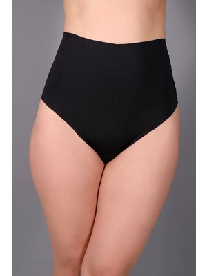 Lazer Kesim Yüksek Bel String | Siyah 9206