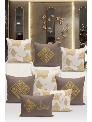 Bertille Home Ramazan Serisi Çift Tarafı Dijital Baskılı  8'li Kırlent Kılıfı Seti