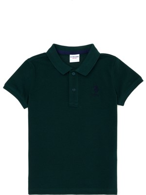U.S. Polo Assn. Erkek Çocuk Koyu Yeşil Basic Polo Yaka Tişört 50262958-VR079
