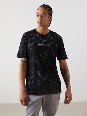 Xsıde Bisiklet Yaka Kısa Kollu Baskılı Penye Erkek Tişört