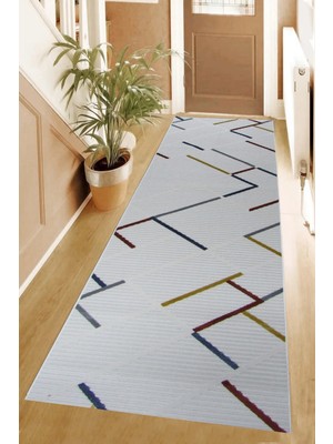 Decofloor Halı 8426A Renkli Bohem Modern Iskandinav Dokuma Halı Kesme Yolluk-Koridor-Antre-Yatak Odası-Mutfak-Hol