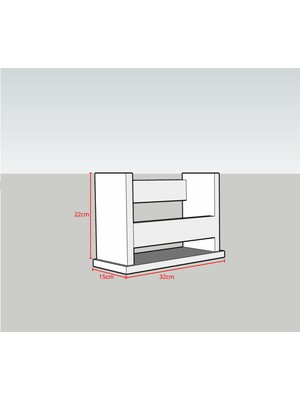 Roza Raf  Minimalist Çocuk Odası 2'li Duvar Rafı Kitaplık