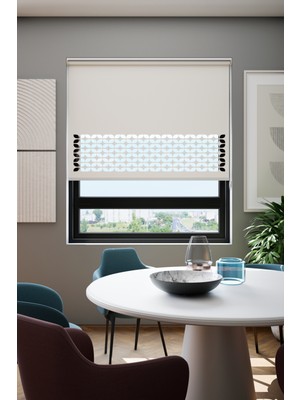 Auralight Lazer Kesim Mat Stor Perde, Lazer Kesimli Klasik Serisi, C-171001 Beyaz Renk