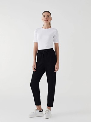 LC Waikiki Lcw Modest Siyah Beli Lastikli Kadın Eşofman Altı