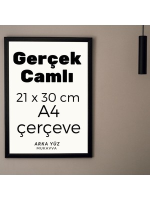 Nidage A4 Siyah Gerçek Camlı Çerçeve Diploma Belge Sertifika Fotoğraf Resim Çerçevesi Düz Cam