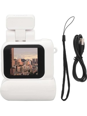 Zigver Ekran HD 1080P Retro Mini Kamera Beyaz ile Ultra Kompakt Flaş Işığı ve Pil Dock Özellikleri