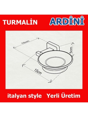 Ardini Store Turmalin Metal - Cam Sabunluk Banyo Mutfak Mat Siyah