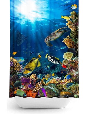 Tropik Zethome Aquarium Banyo Duş Perdesi Tek Kanat 1X180X200