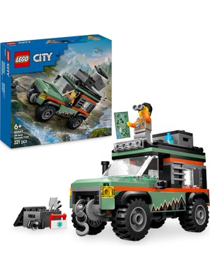 LEGO City 4x4 Arazi Dağ Arabası 60447-6 Yaş ve Üzeri Çocuklar Için Yaratıcı Oyuncak Yapım Seti, Doğum Günü Hediyesi (221 Parça)