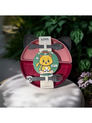 Esmo Home Kitty Bebek Ek Gıda Başlangıç Mama Tabak Seti Pembe