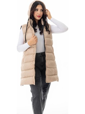 Tuğba Ergül 4401 Yanı Fermuarlı Kadın Yelek Taş