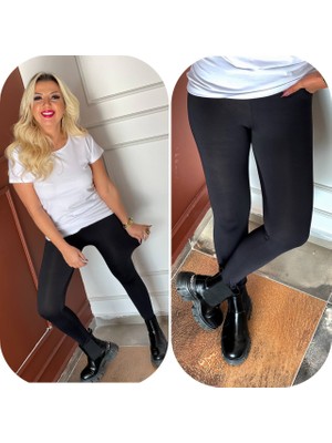 Likralı Kadın Tayt Modal Disko Toparlayıcı Yüksek Bel