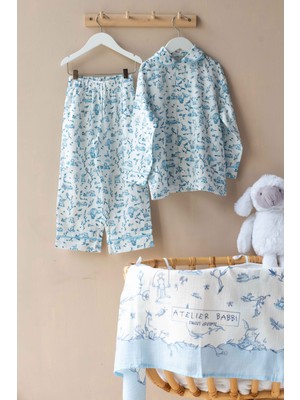 Pijama Takımı - Toile De Jouy / Mavi