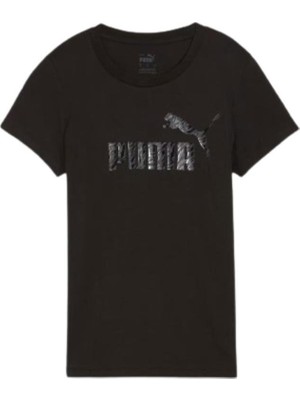 PUMA ESS+ ANIMAL Tee 681490-01 KADIN Siyah Tişört