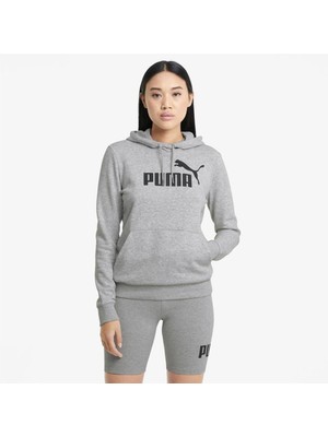 PUMA ESS LOGO HOODİE 586791-04 KADIN GREY Sweatshirt