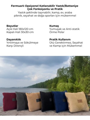 Katlanabilir Polar Battaniye & Yastık – Premium Soft Seyahat, Araba ve Uçak Için Opsiyonel Kullanım