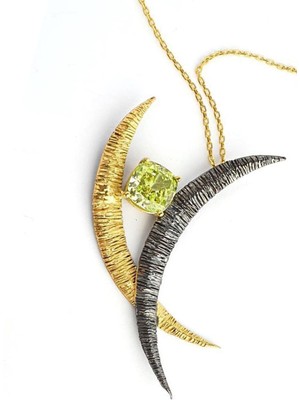 Peridot Taşlı 925 Ayar Gümüş Tasarım Kolye