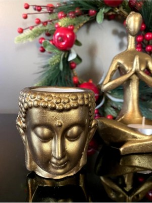 3'lü Set, Antrasit Siyah Buddha ve Tad Buhurdanlık, Namaste Tealight Mumluk