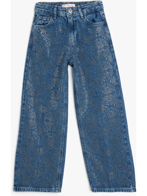 Koton Pamuklu Cep Detaylı Geniş Paça Denim Pantolon