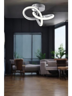 Neeko Elegance Modern Plafonyer Power LED Avize Beyaz Işık- Gri Kasa