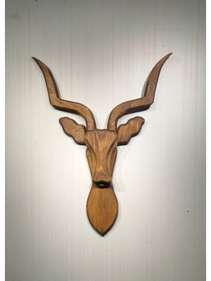 Ahşap Antilop Kafası (Ceviz Rengi)