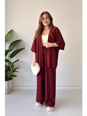 Gofre Ikili Takım Bordo