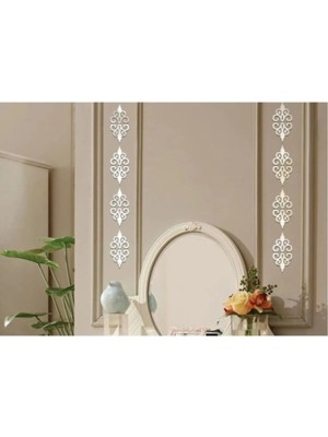 Motif-Bordür Dekoratif Pleksi Ayna (Kendinden Yapışkanlı) 7X7CM - 10 Adet