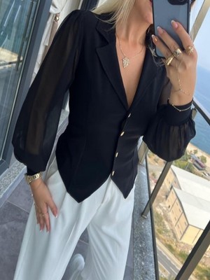 Moment Fashion Şifon Kol Bluz