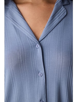 Penti Alia Gömlek Pantolon Gri Pijama Takımı
